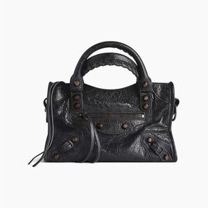 Black Balenciaga Leather Mini City Bag